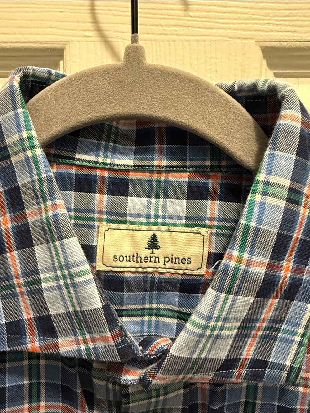 Men's Southern Pines Blue Plaid Button-Up Shirt - Picture 2 of 4